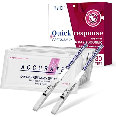 30 Pièces Pregnancy Test, Test de précoce Grossesse, Pregnancy Test pour une détection Rapide, Détection Précoces Pour les femmes,Résultat Clair,Facile à Utiliser