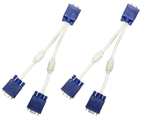 Toddmomy Cable Divisor Vga Macho a Doble Hembra 0,3 M 15 Contactos, Adaptador 1 Entrada 2 Salidas para Monitor, Duplicador de Pantalla, 2 Piezas para Conexión de Vídeo Fiable en PC