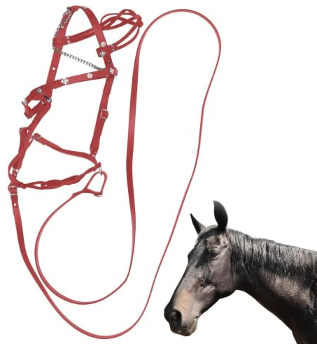 Läderhästgrimma | Blyrep PU-lädergrimma För Hästar,Ergonomiska Bekväma Fria Grimsmor Med Metallsspänne För Stall, Tsävling, Träning, Daglig Körning