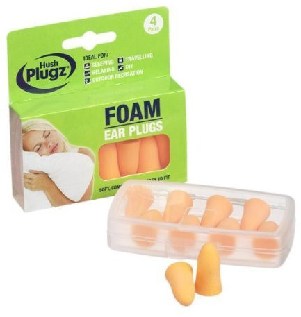 Hush Plugz Orange Foam Earplugs (1 Pack (4 Pairs))