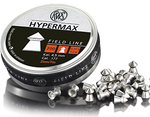 RWS HyperMax .177 4.5mm Tin Non Lead Air Rifle Gun Point Pellets 200 Airgun Target Pest Control 231 81 61