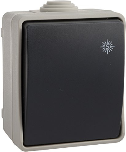 SOLERA 3320 - Pulsador estanco de superficie, IP54, color gris