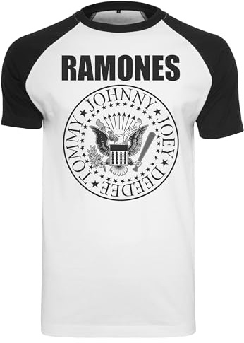 MERCHCODE Herren Mc061-ramones Circle Raglan Tee T-Shirt (1er Pack)