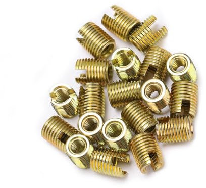 20Pcs 302 Carbon Steel Self-Tapping Thread Insert Screw Bushing Repairing Kit Thread Repair Insert(M2*0.4 Outer M4.5 * 0.5)
