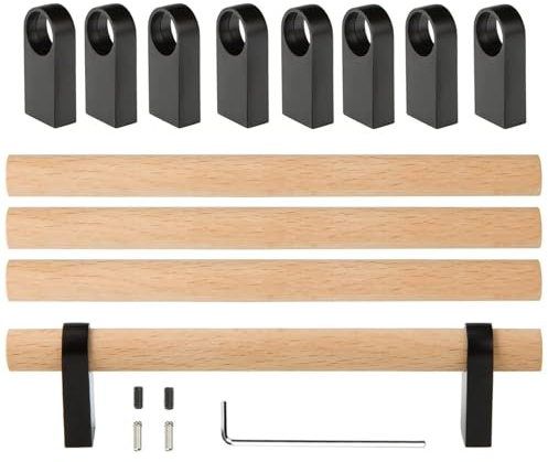 luluxing Pack of 4 Adjustable Wood Cabinet Hardware Handles,Unfinished DIY Pulls,Adjustable Furniture Wardrobe Handle Drawer Knobs Cupboard Decoration Pulls Handle