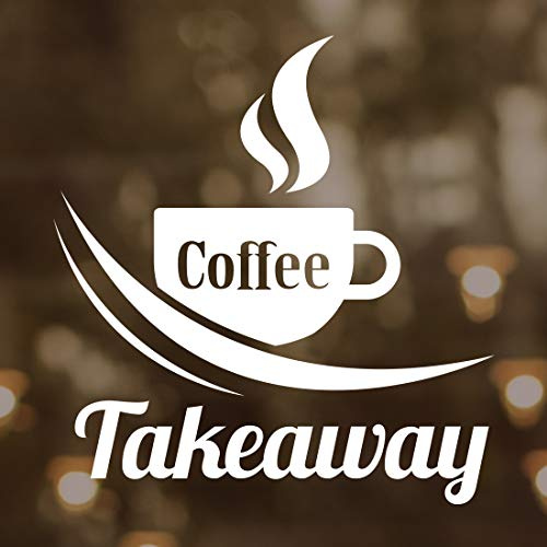 Takeaway Coffee Sign Cafe wall Window Sticker Kitchen Shop Art Decor Vinyl Decoration Home Stickers Vintage Cup Door Decal Lettering Signs Removable Mural Pub Office take Away Decals Decorative menu