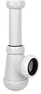 Cofan Siphon Bouteille Court | Extensible | Raccord de 1 1/4 | Avec Sortie de 40 mm | Joint Conique réducteur de Ø32 mm | Comprend Valve pour Lavabo et Bidet Ø70 | Fabriqué en Polypropylène