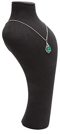 Schmuckständer Halskette Büste Schmuckständer – Samt Halskette Anhänger Kette Schmuckbüste Display Halter Ständer Aufbewahrung Dekoration und Präsentation Schmuckhalter (Farbe: Schwarz, Größe: