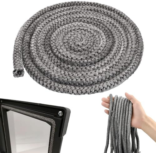 1 Pezzi Guarnizione Stufa a Legna Guarnizione Guarnizione Stufa a Pellet Sportelli per Camini Cavo Sigillante in Fibra di Vetro 10 mm x 3 m per Caminetto e Affumicatore Caminetti e Stufe