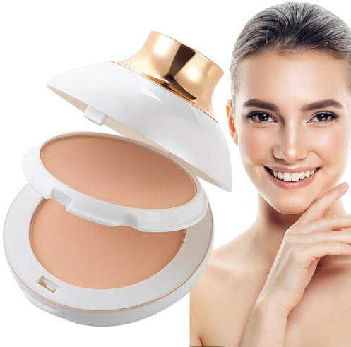 Fond de Teint Poudre Longue Tenue - Poudre de finition compacte pour fond de teint longue tenue | Poudre de contrôle de l'huile végétale à couverture complète, contrôle de la brillance