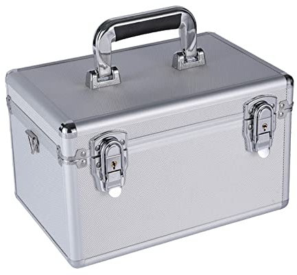 Samnuerly Werkzeugkasten Werkzeugkästen Tragbare Aluminium-Werkzeugkiste Hardware-Box Aufbewahrungsorganisatorschrank Hochleistungs-Werkzeugkasten aus Metall mit herausnehmbarem Schaumstoff-Werkzeug-
