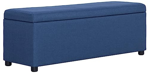 ZQQLVOO Couch hocker Badhocker mit Stauraum Bettbank Hocker mit Stauraum Flur Möbel Bank mit Staufach 116 cm Blau Polyester