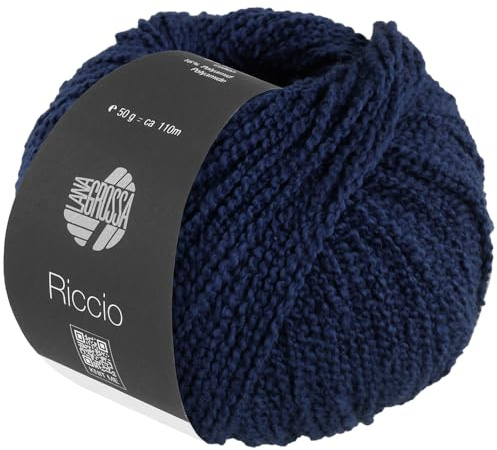 LANA GROSSA Riccio | Kuschelweiches, strukturiertes Garn aus Pima Baumwolle | Handstrickgarn aus 84% Baumwolle & 16% Polyamid | 50g Wolle zum Stricken & Häkeln | 110m Garn FB 7