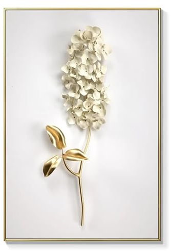 ACHVAC Gold Stiefmütterchen Leinwand Gemälde Einfache Blätter Wandkunst und Drucke Kreativität Poster für Wohnzimmer Dekor Bilder 50x70cmx1 Kein Rahmen