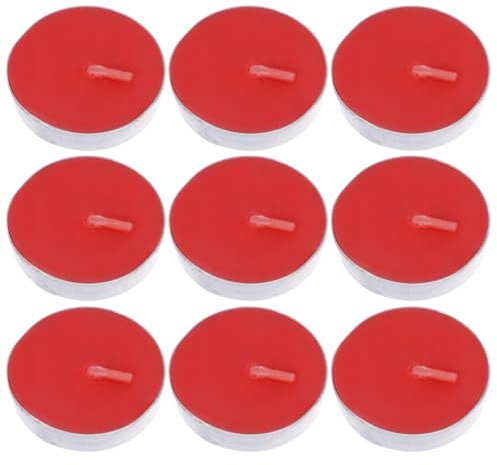 Bougies Chauffe-plat Rouges 50 Pièces en Plastique, sans Fumée