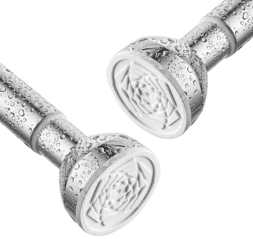 Bastone per tenda da doccia da 125 a 205 cm, in acciaio inox, asta a tensione per tende da doccia, asta estensibile per tenda da doccia, per bagno, camera da letto, cucina, armadio, argento