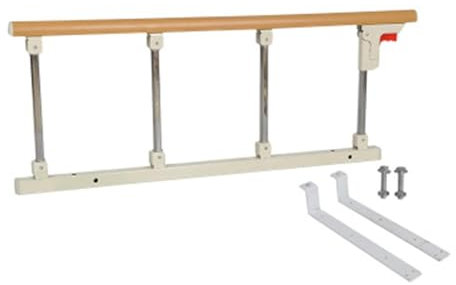 Seitenschutz for ältere Menschen Bettgitter Stoßstangen Tragbares und faltbares Bettgitter Unterstützungsgriff for Erwachsene Handicap-Bettgeländer Anti-Fall-Bettschutzgeländer Gelbes Holz Edelstahl-B