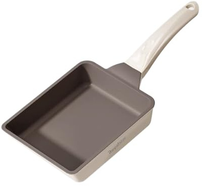 SLONUVLND Tamagoyaki Pan,Japanese Omelette Pan, Ceramic Tamagoyaki Egg Pan, Non Stick Rectangle Pan,Small Frying Pan 6 X 7 Inch Black
