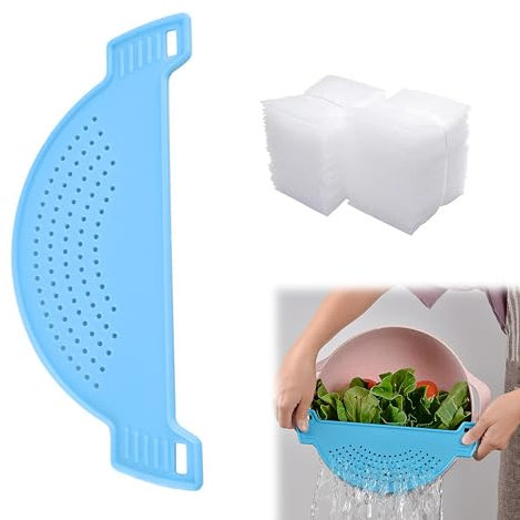 CZNBZIU 1 Pièce Passoire,Égouttoir,Passoir,Passoire Pates,Passoire Casserole,Passoires Alimentaires,Gadgets De Cuisine,pour La Cuisine Pâtes,Légumes,Nouilles,Fruits(Bleu)