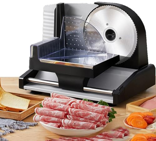 forplubossmmp Commercial Food Meat Slicer & Vegetable Cutter Electric Knives & Slicers | Electric Meat Slicing Machine for Cheese, Vegetables, Bread, Carrot | Removable Workbench, Easy to Clean