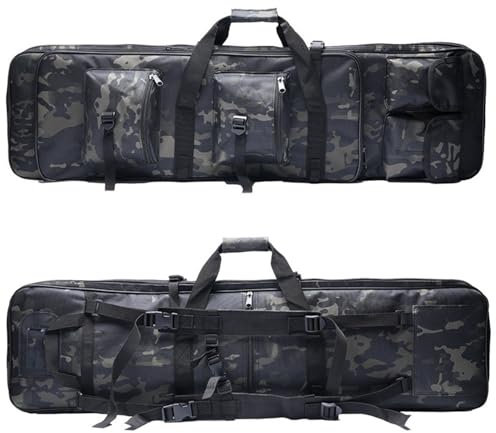 rifle bag, air rifle bag, airsoft gun bag Tactical Bag Military Backpack Rifle Gun Case 32/38/46 Inch Weapon Storage Bag, Long Soft Rifle Case for Fishing Hunting Shooting Camouflage A,117cm
