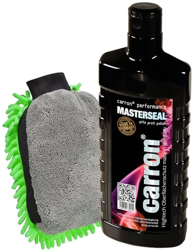 carron® performance MASTERSEAL Autopolitur Autopflege mit PTFE für Profi-Hochglanz mit Lotuseffekt made in germany (inkl. Doubleside Luxus Polierhandschuh)