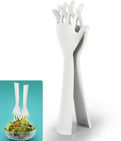 Salatbesteck,Bootoow 2 Stück Salatbesteck Kunststoff,Salat Besteck,Sporks Salatbesteck Und Salatzange Kunststoff,Salatbesteck Für Camping Zu Hause Oder Auf Reisen Grün 26.5cm