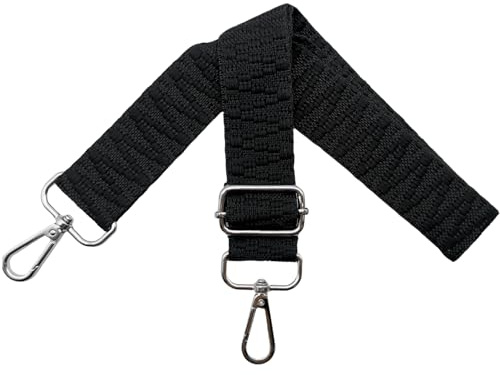 Omxyinma Taschengurte zum Wechseln Verstellbar Schultergurt für Tasche, Taschengurt Breit 3.8cm mit Silber Karabiner Schulterriemen Taschenband Tragegurt für Handtaschen, Rein schwarz, S36