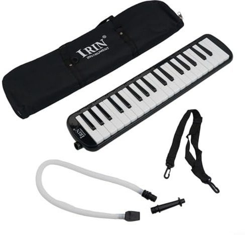 Melodica mit 37 Tasten in einer tragbaren Tasche, perfekt geeignet für Anfänger und Musikbegeisterte (schwarz)