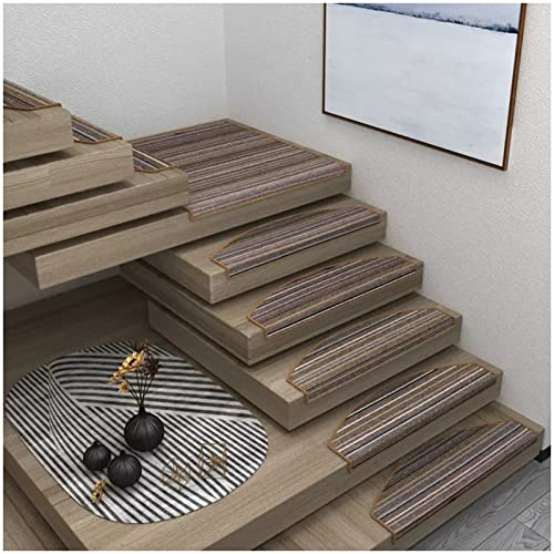 SAOGERUL Gradini per Scale in Moquette per gradini in Legno con Autoadesivo, 2/15/28 Pezzi, gradini per Scale Antiscivolo riutilizzabili per Scale in Legno per Interni, coperture per Scale di sicurez