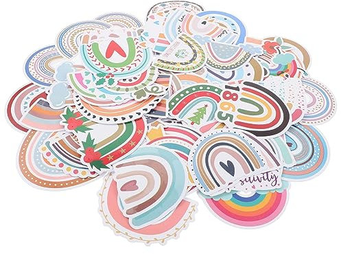 JOINPAYA 100pcs Cute Stickers Rainbow Stickers for Vehicle Water Bottle Suitcase Decor Boho Style