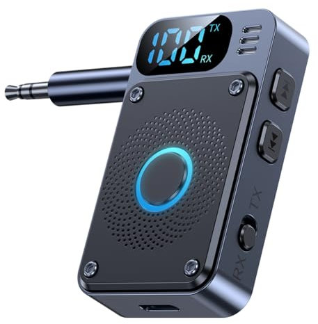 Begchy Trasmettitore Ricevitore Bluetooth 5.4 3.5MM AUX Adattatore Audio per Auto Wireless Chiamata In Vivavoce per PC Altoparlante per Cuffie