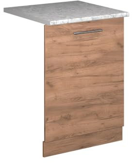 Vicco Façade de Lave-Vaisselle Fame-Line, Chêne de Force doré, 60cm, PT Marbre, à Combiner avec d'autres modules de la série Fame-Line