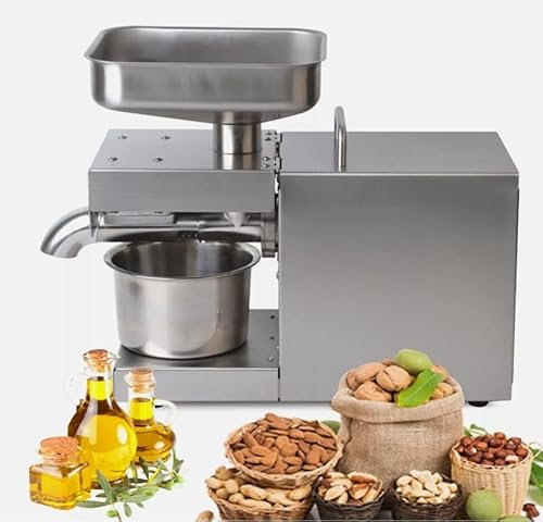 Pressa olio elettrica per auto, 600 W, piccola pressa per olio, macchina per olio calda e fredda, espellente per la casa dell'olio per semi di lino arachidi semi di canapa argento