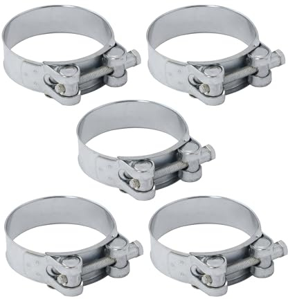 DOJA Industrial | Gelenkbolzenschelle | 104-112mm Ø | PACK 5 | Metall T-Bolzen Rohrschellen | Schlauchschellen | Schlauchklemmen Schelle | Schlauchschelle/Auspuffschelle | Schlauchklemme Ohrschellen