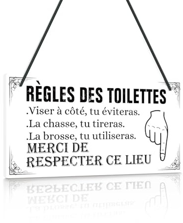 Putuo Decor - Schild mit Toilettenregeln, lustiges Schild im klassischen Stil, Schwarz und Weiß – originelles Hygiene-Hinweisschild aus PVC