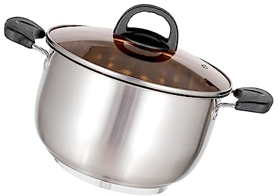 OQHAIR Marmite à Soupe, cuiseur à pâtes, ustensiles de Cuisine en Acier Inoxydable, cocotte, marmite à Soupe, Ensemble de casseroles de Cuisine, Couvercle en Verre, Pot à Lait