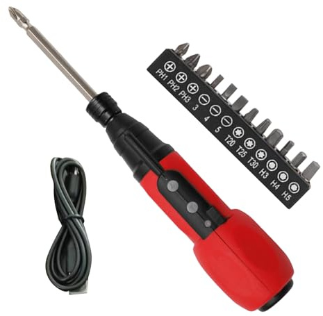 Electric Screwdriver, Cordless Rechargeable Usb-C Charging, Compact Multi-Function Installation Tool with Led Light, Adjustable Torque, Precision Bits for Home Repair