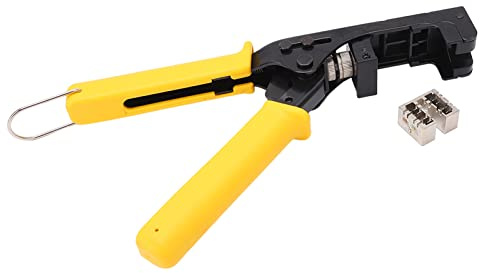 ANKROYU Pince à sertir à cliquet professionnelle en PP, poignée résistante à la chaleur, outil de sertissage de borne réglable pour prises Ethernet Cat6 Keystone, connecteurs RJ45