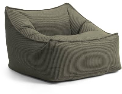 mokebo Sitzsack Sessel aus Cord 'Der Lümmel' (83x73x60 cm) Made in Germany, XXL Sitzsack, Cord Sessel, auch als Riesensitzsack für Wohnzimmer und Wintergarten in Grün