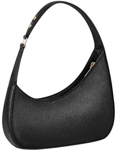 OuryTech Borsa a tracolla Donna, Borsetta Donna e Borsa a tracolla Donna, Piccola borsa nera in pelle PU, Clutch a mezzaluna alla moda con cerniera, Borsa da sera per uscire