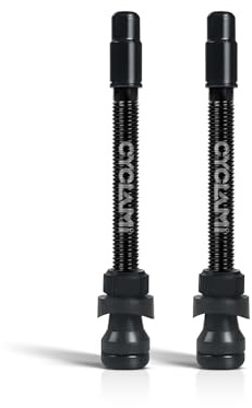 2 Stück CYCLAMI Schwarze Presta Tubeless Ventile 65mm, Hochwertige Alu Anti-Leck für Schlauchlos-Reifen, mit Ventileinsatz-Entfernerwerkzeug mit Rennrad, Gravelbike und Mountainbike