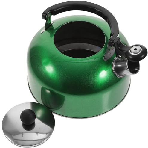 Hohopeti Bollitore per Acqua in Acciaio Inox 1,2l con Fischietto, Compatibile con Piani Cottura a Induzione a Gas, Resistente e Adatto All'uso Domestico Stile Casuale