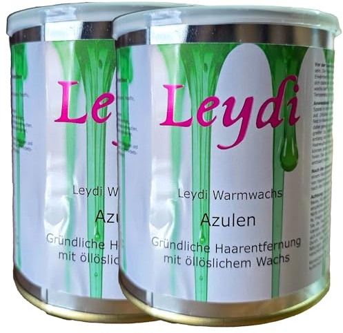 2x Leydi Warmwachs Azulen in der Dose - 2000g Wachs zur Haarentfernung