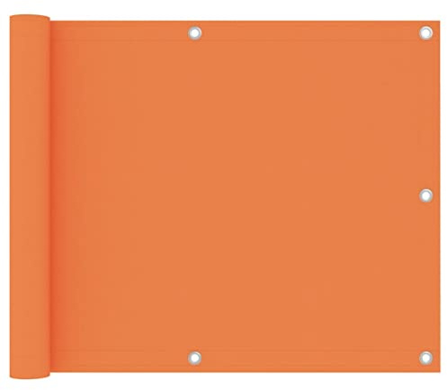 Mokuyary Protección visual para balcón, color naranja, 75 x 400 cm, tela Oxford, revestimiento de balcón, cubierta opaca contra el viento para jardín, terraza, exterior
