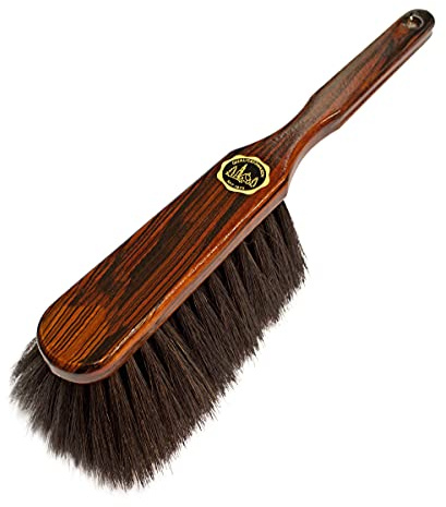 Peggy Perfect Handfeger Premium Ebenholz maseriert, Rosshaarmischung, 32,5 x 4 x 8 cm