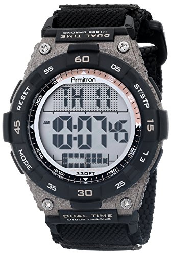 Armitron Sport Reloj cronógrafo Digital para Hombre con Correa de Nailon, 40/8330BLK