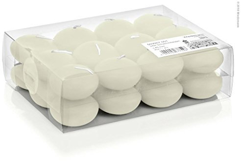Bougies flottantes par Lot de 24, Ivoire, 45 mm
