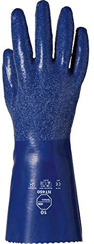 DuPont Tychem NT450| Chemikalienschutzhandschuhe mit Doppelter Nitrilbeschichtung, 56-mil (1,42 mm), Kategorie III, Blau, Größe 11/XXL, 12 Paar pro Beutel