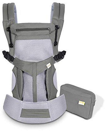 SONARIN Premium Atmungsaktive Babytrage mit Aufbewahrungstasche,Ergonomisch,Sonnenschutz haube,für Neugeborene& Kleinkinder (0-48 Monate),Maximale Belastung 20kg,Baby Tragetasche(Dunkelgrau)